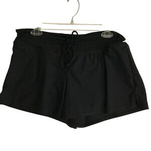 Unknown Brand Swim Shorts With Built-In Swim Bottoms Women's Sz Large Black Pool
